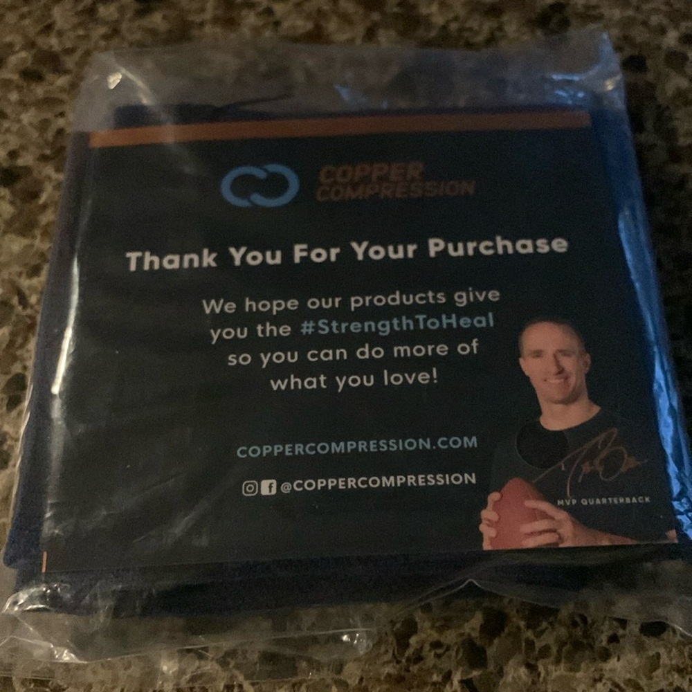 Copper compression foot sleeves.